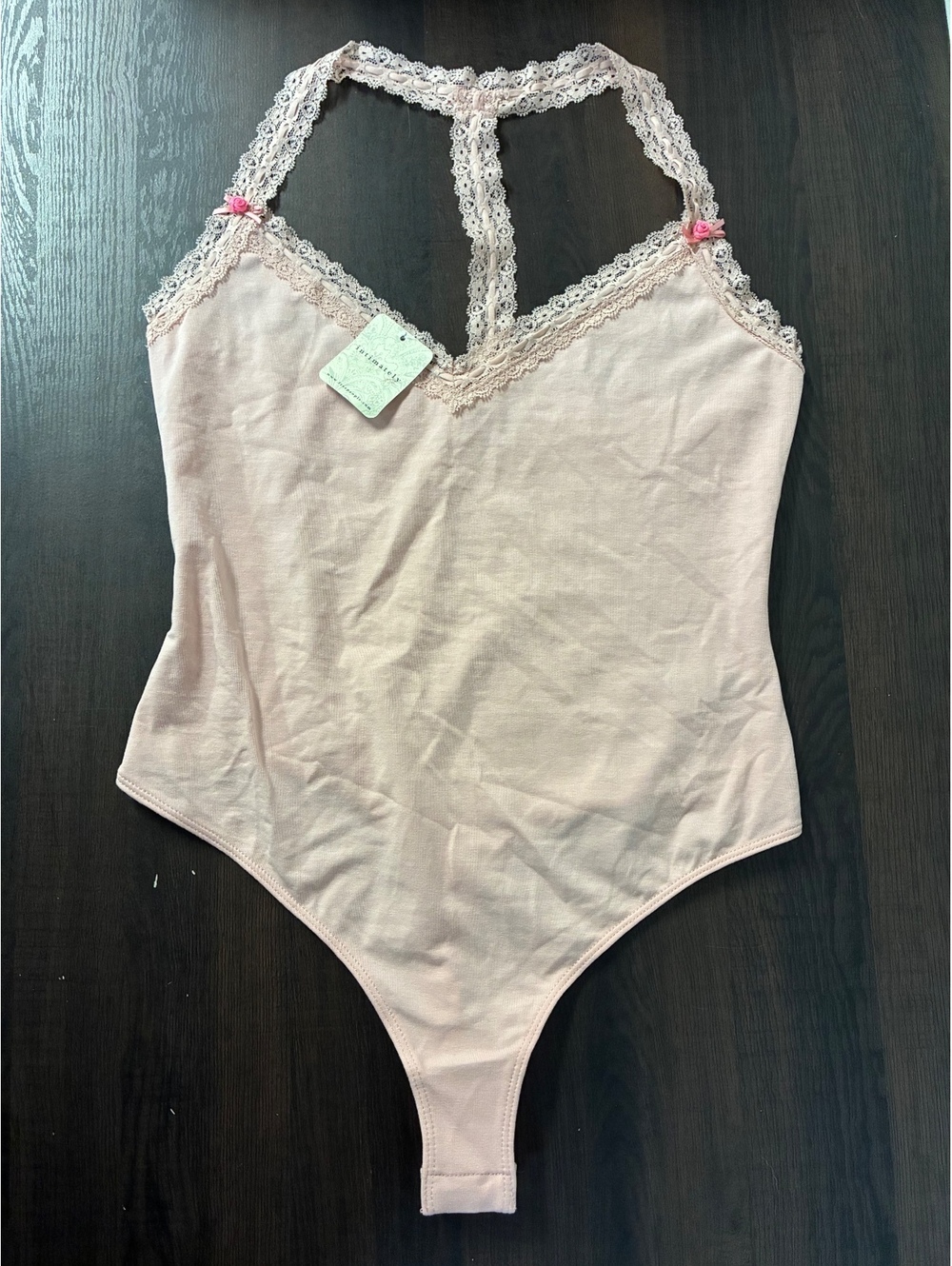 Intimately Free People Pink Lace Bodysuit Small NWT Coquette Balletcore Y2K